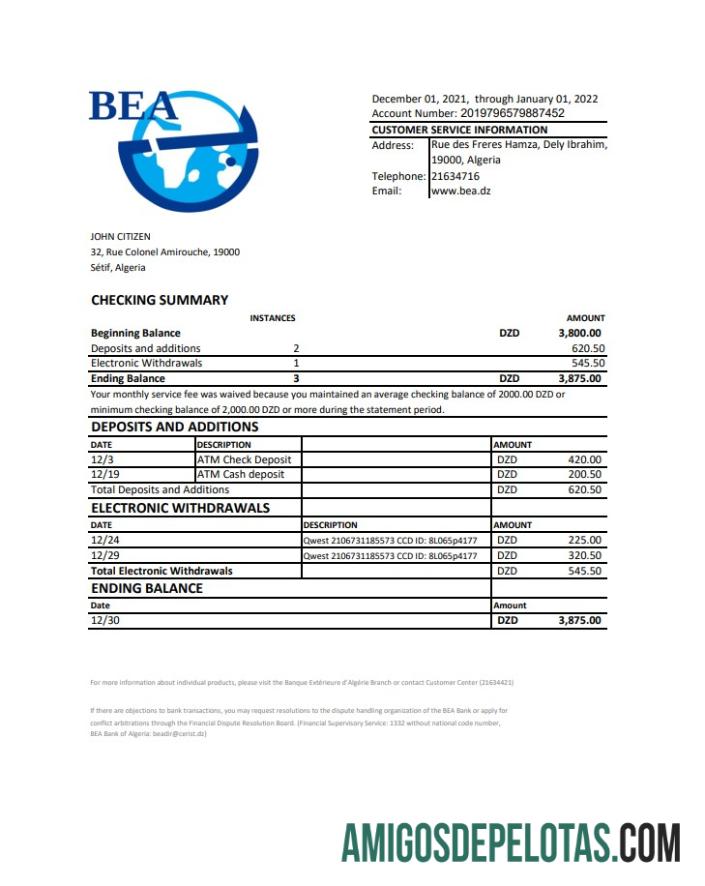 Profesional Aljazair Banque exte╠ürieure dΓÇÖAlge╠ürie bank laporan templat in Excel and PDF format
