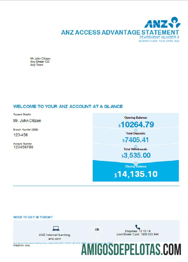 Berkualitas Australia ANZ bank laporan, Word and PDF templat