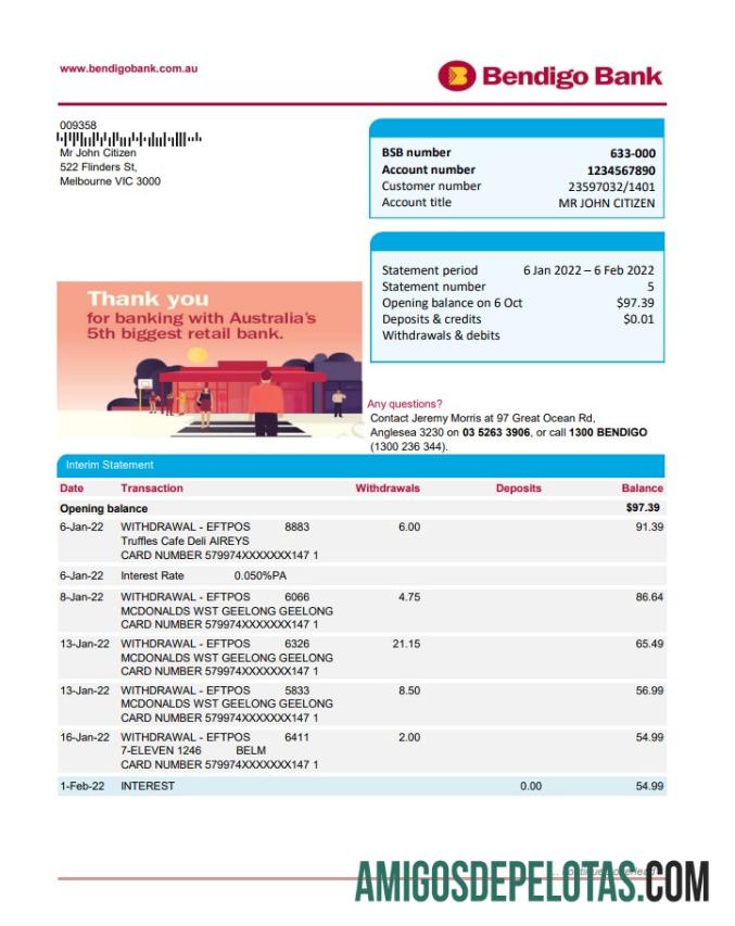 Dapat Diedit Australia Bendigo bank laporan easy to fill templat in Excel and PDF format, 2 pages