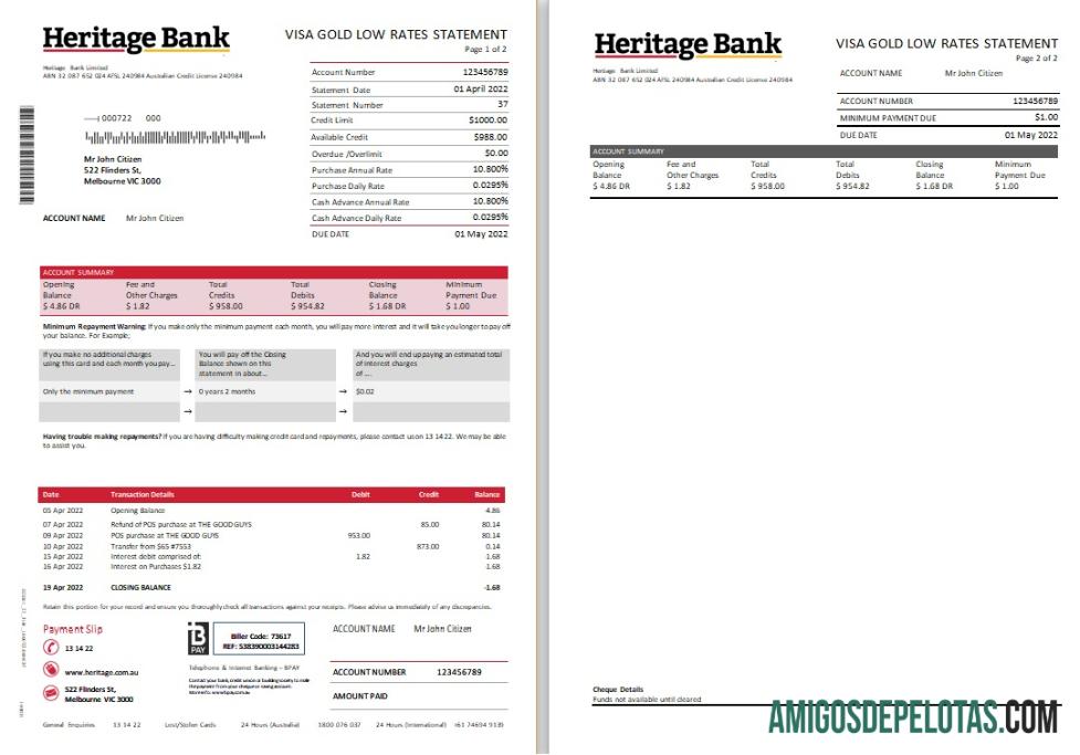 Australia Heritage bank laporan scr makering