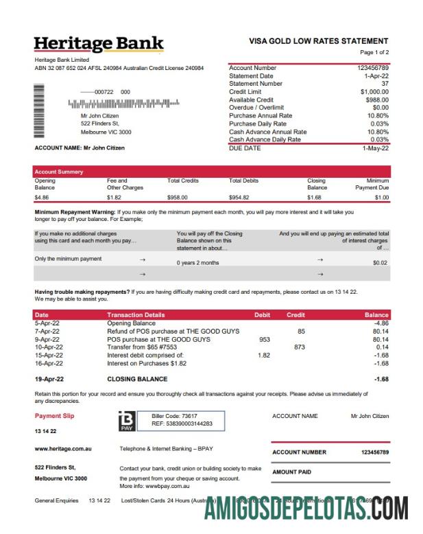 Australia Heritage bank st 2 pages makering