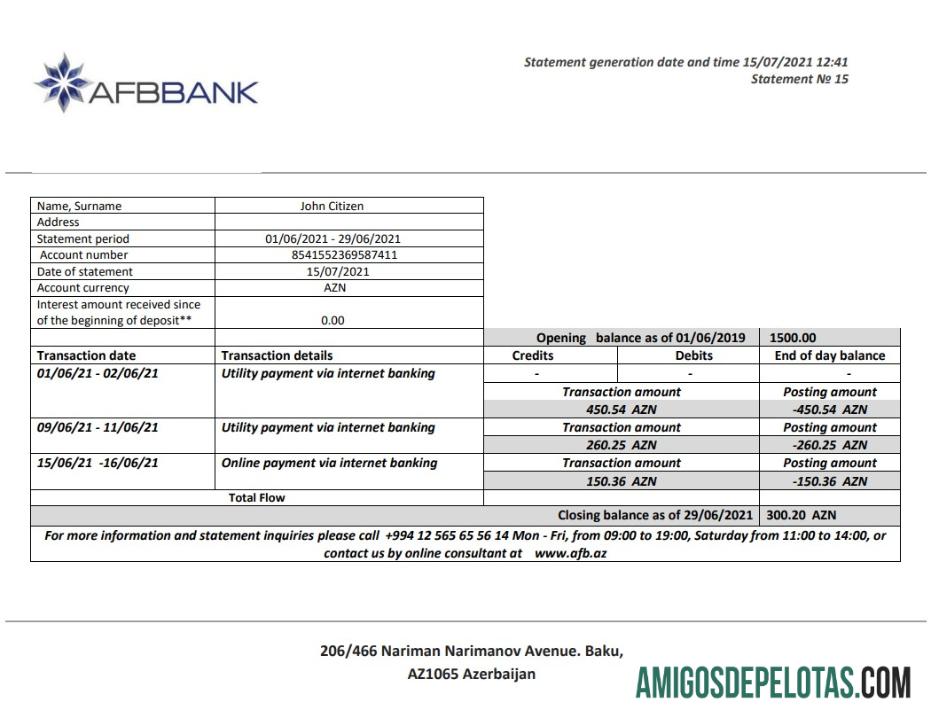 Azerbaijan Afbbank bank laporan pratinjau
