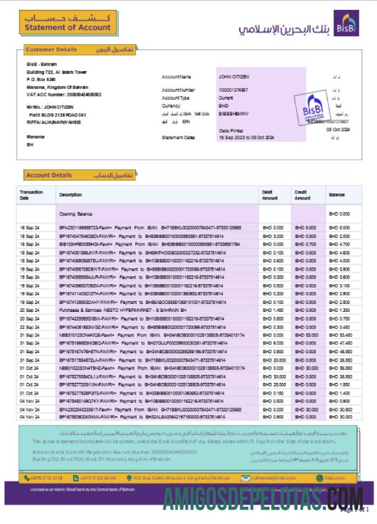 Premium Bahrain BISB bank laporan Word and PDF templat