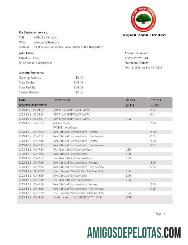 Premium Bangladesh Rupali bank laporan templat in Word and PDF format