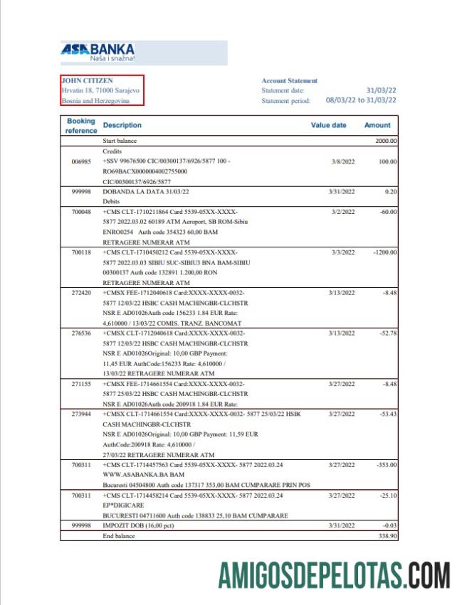 Berkualitas Bosnia dan Herzegovina ASA Banka bank laporan templat in Excel and PDF format