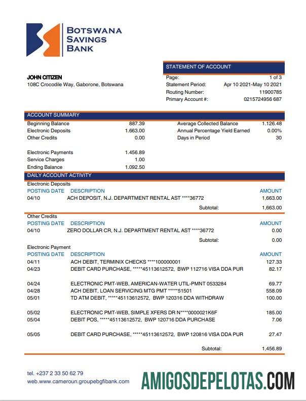 Profesional Botswana Savings bank laporan templat, Word and PDF format