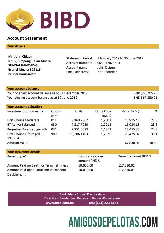 Profesional Brunei bank Islam Brunei Darussalam bank laporan templat in Word and PDF format