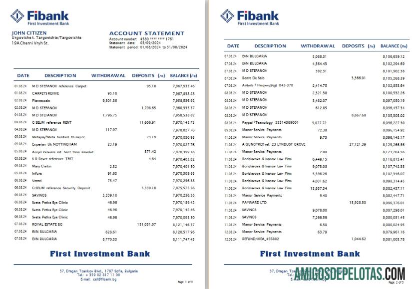 Bulgaria Fibank (First Investasi bank) bank st 1 2 templat