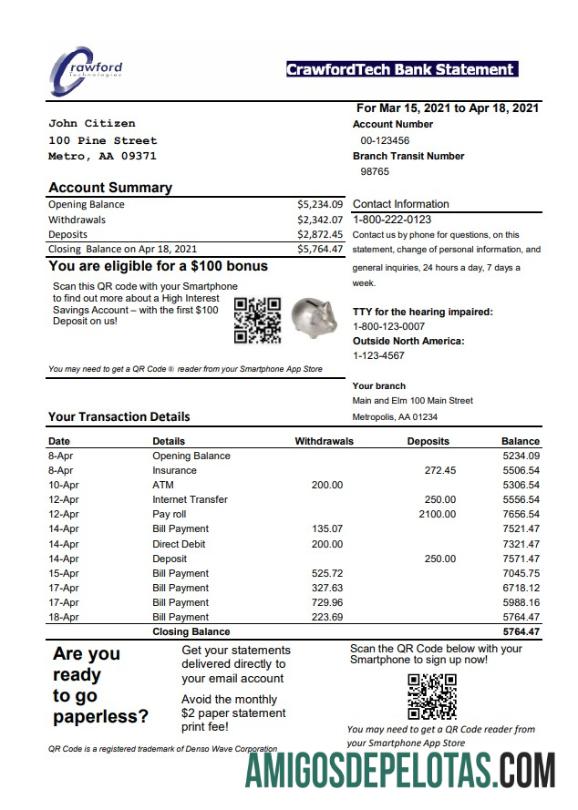 Realistis Kanada CrawfordTech bank laporan easy to fill templat in Excel and PDF format