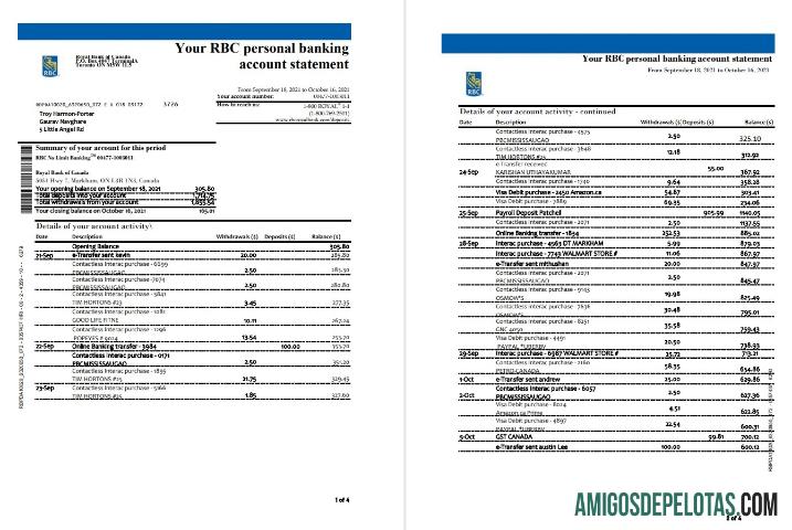 Realistis Kanada Royal bank of Kanada (RBC) bank laporan templat in .XLS and .PDF Berkas format (4 pages) (AutoSum)
