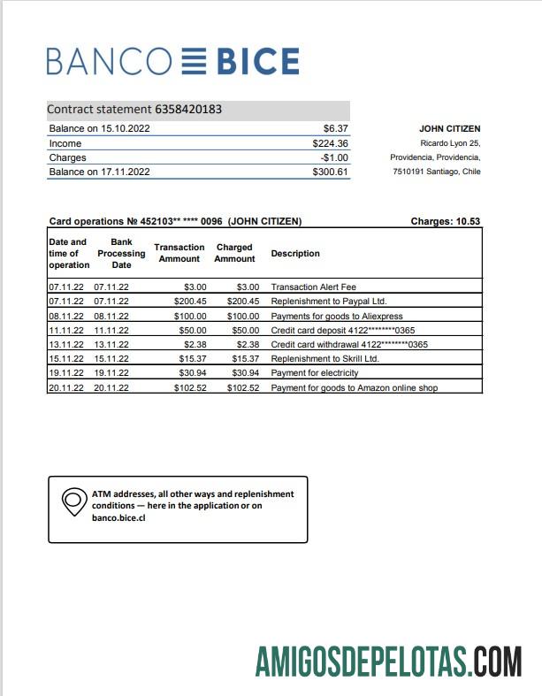 Dapat Diedit Chili Banco Bice bank laporan templat, Excel and PDF format