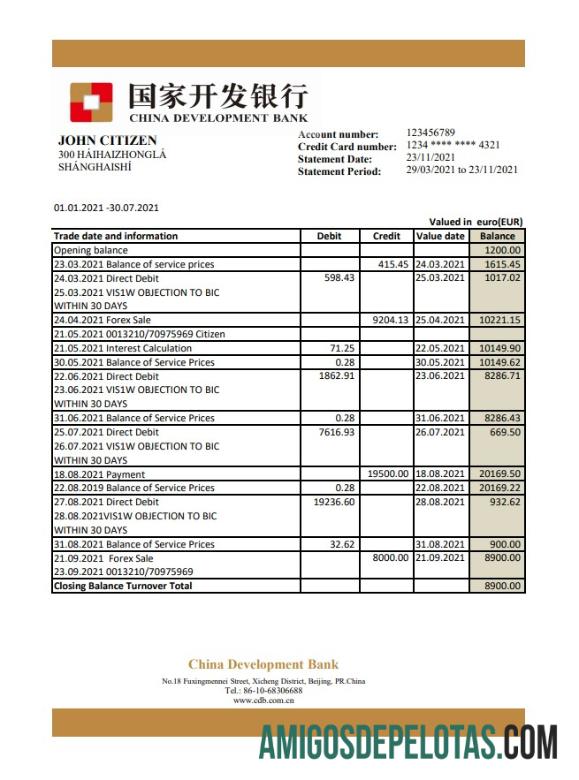Realistis Tiongkok Development bank laporan templat in .XLS and .PDF Berkas format