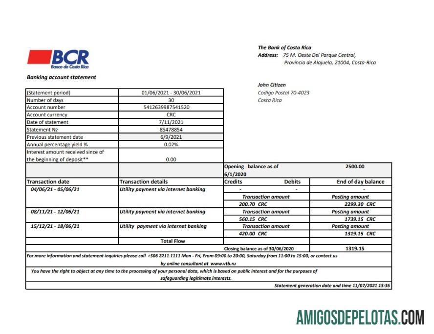 Realistis Kosta Rika The bank of Kosta Rika bank laporan easy to fill templat in Excel and PDF format