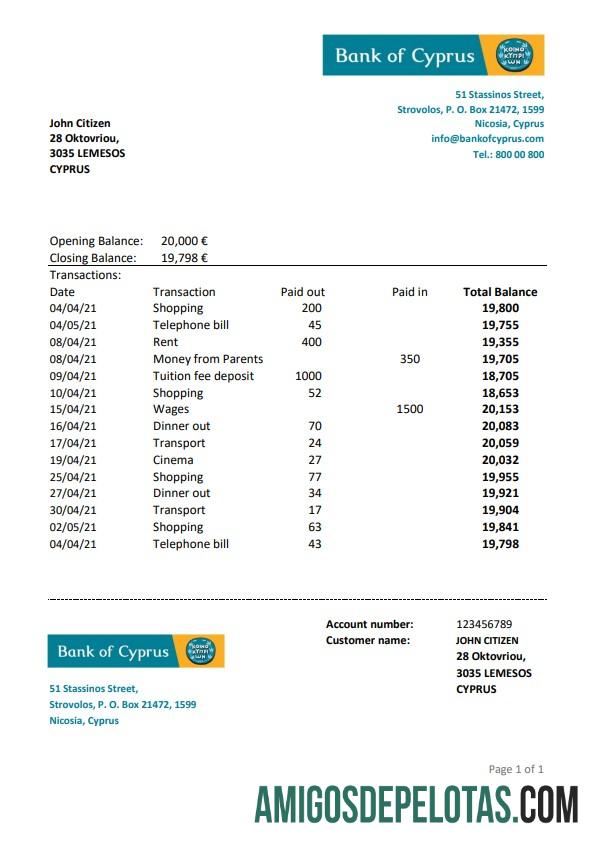 Premium Siprus bank of Siprus bank laporan easy to fill templat in .XLS and .PDF Berkas format