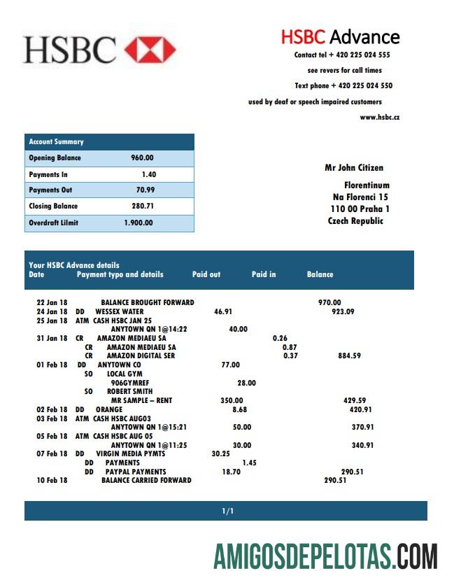 Dapat Diedit Republik Ceko HSBC bank laporan easy to fill templat