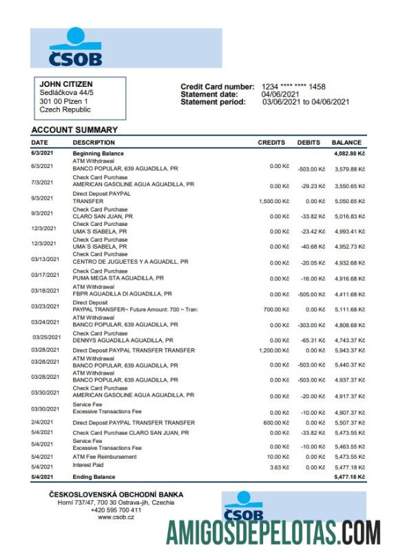 Berkualitas Republik Ceko C╠îeskoslovenska╠ü Obchodni╠ü Banka bank laporan easy to fill templat in .XLS and .PDF Berkas format