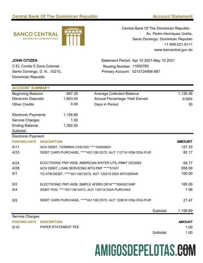Realistis Republik Dominika Central bank Of The Republik Dominika bank laporan templat in Excel and PDF format