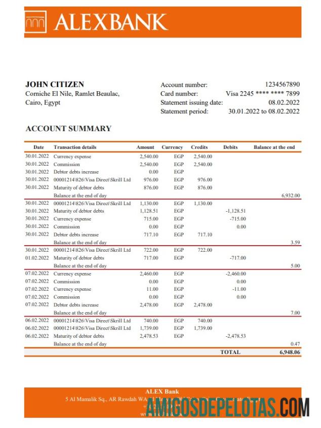 Mesir Alex bank laporan XLS pratinjau