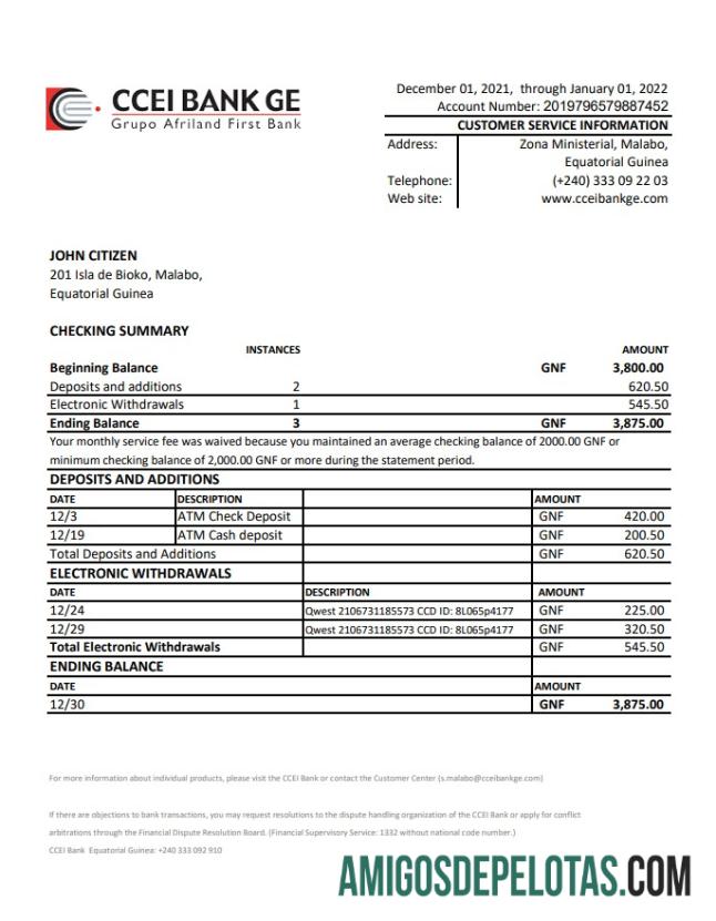 Berkualitas Guinea Khatulistiwa CCEI bank laporan Excel and PDF templat