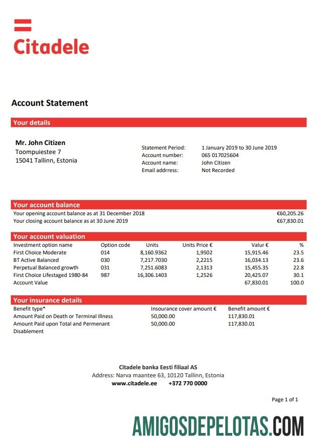 Estonia Citadele bank laporan desain
