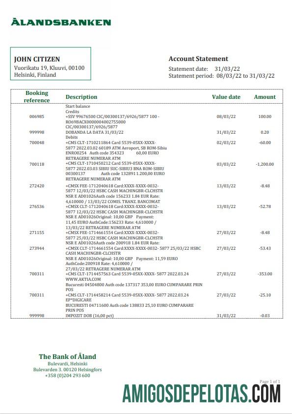 Realistis Finlandia Aland bank laporan templat, Word and PDF format