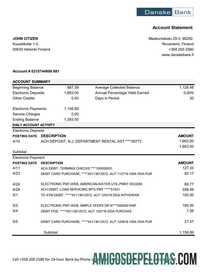 Realistis Finlandia Danske bank laporan easy to fill templat in .XLS and .PDF Berkas format