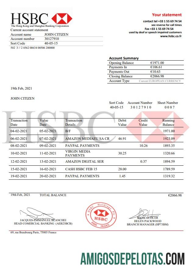 Premium Prancis HSBC bank laporan templat in .doc and .PDF format