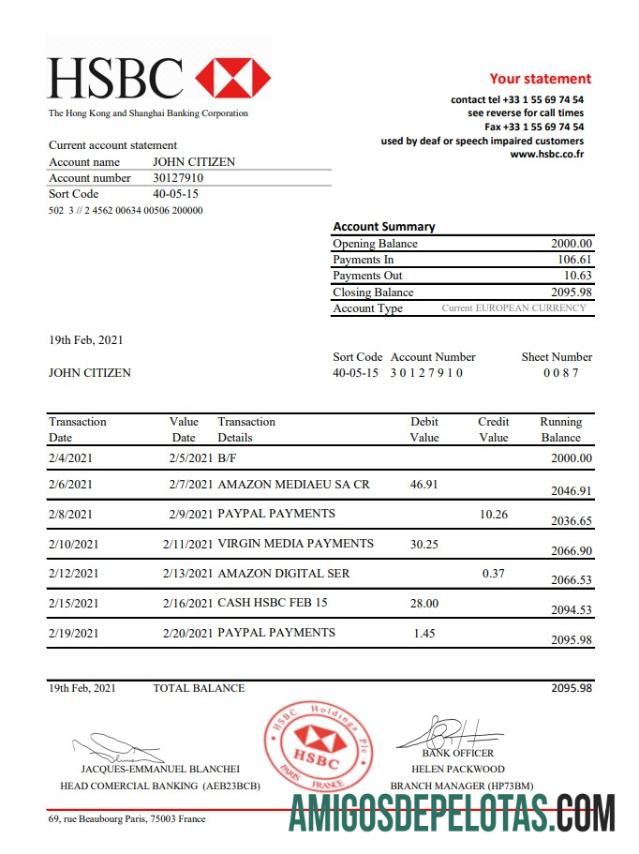 Premium Prancis HSBC bank laporan templat in .XLS and .PDF Berkas format