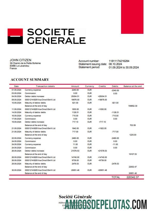 Premium Prancis Socie╠üte╠ü Ge╠üne╠ürale bank laporan templat, Word and PDF format