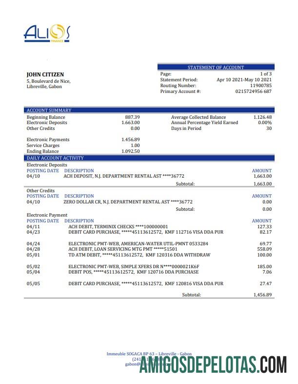 Berkualitas Gabon Alios Keuangan bank laporan templat, Word and PDF format