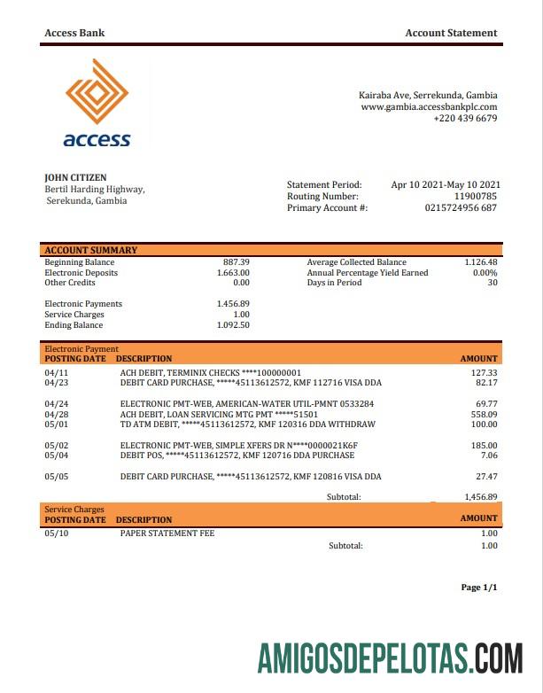 Dapat Diedit Gambia Access bank laporan templat, Word and PDF format