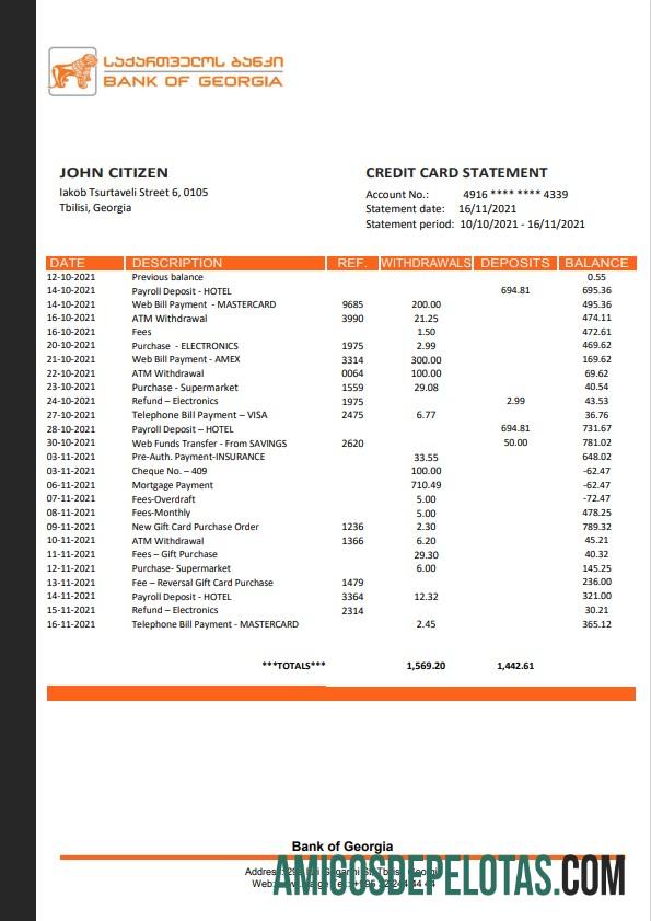 Premium Georgia bank of Georgia bank laporan templat, Word and PDF format