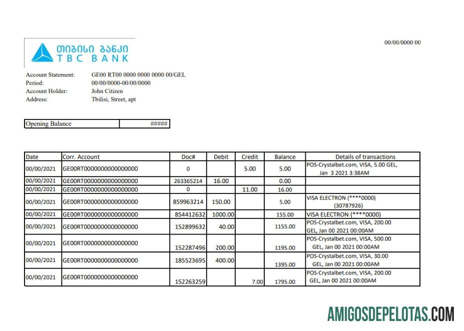 Dapat Diedit Georgia TBC bank laporan easy to fill templat in Excel and PDF format