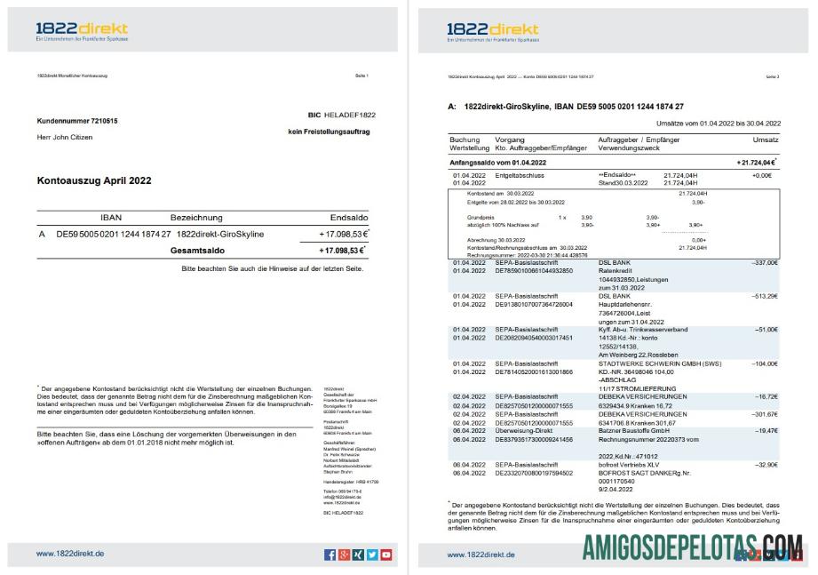 Jerman 1822direkt bank laporan on Dautsch, 6 pages desain