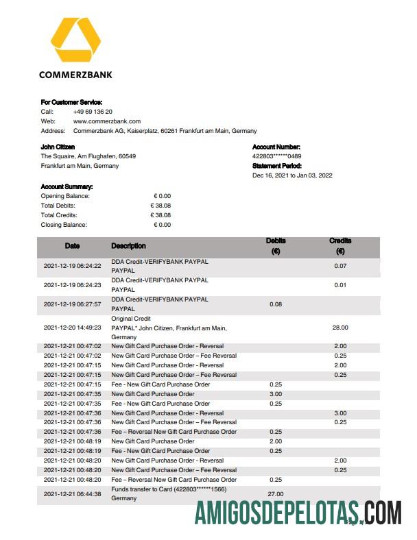 Dapat Diedit Jerman Commerzbank bank laporan templat, Word and PDF format