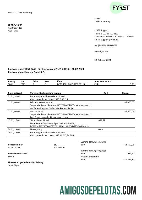 Premium Jerman Fyrst bank laporan Word and PDF templat