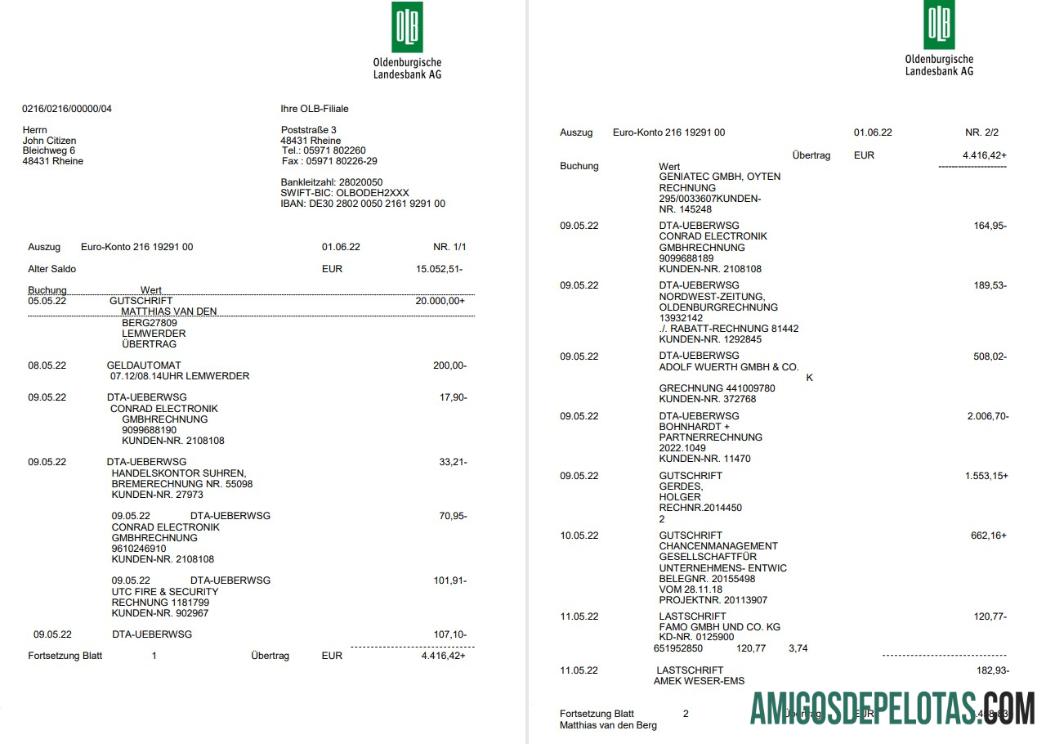 Jerman Oldenburgische bank laporan on Deutsch, 3 pages pratinjau