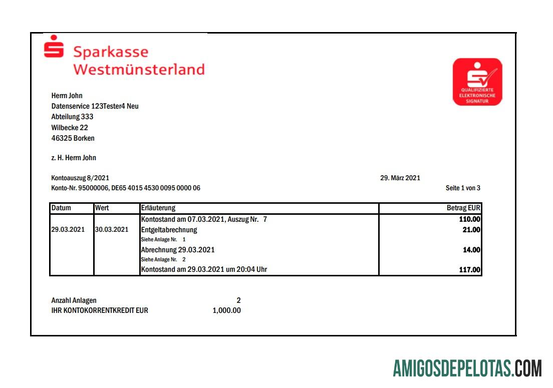 Jerman Sparkasse Excel PDF desain