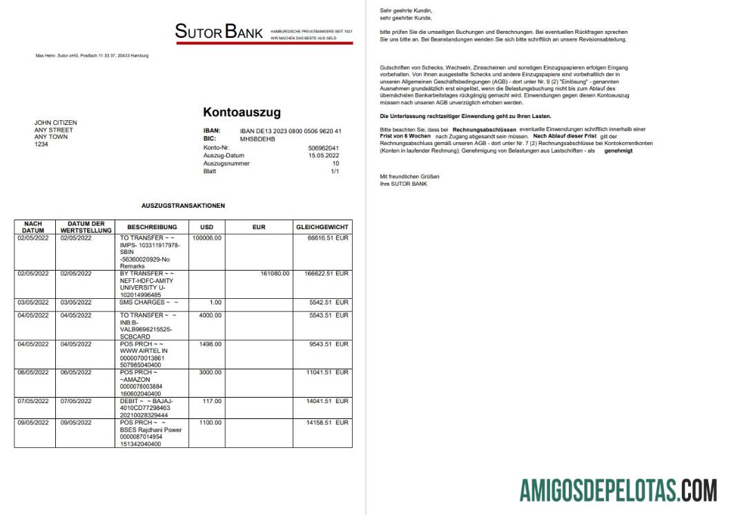 Jerman Sutor bank laporan on Deutsch, 2 pages desain