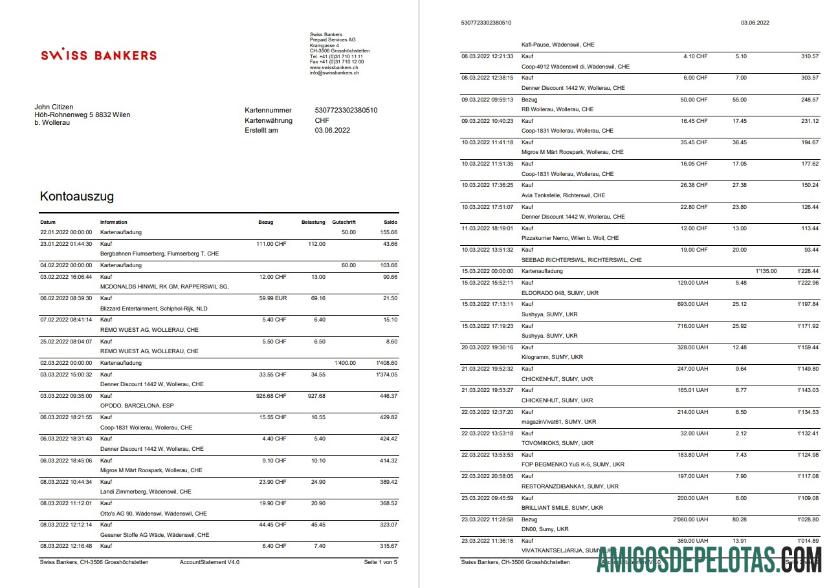 Jerman Swiss bank laporan 5 pages desain