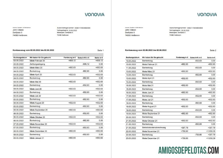 Jerman Vonovia laporan on deutsch, 3 pages templat