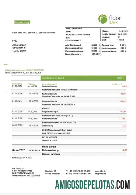 Profesional Jerman┬áFidor bank laporan┬áWord and PDF templat