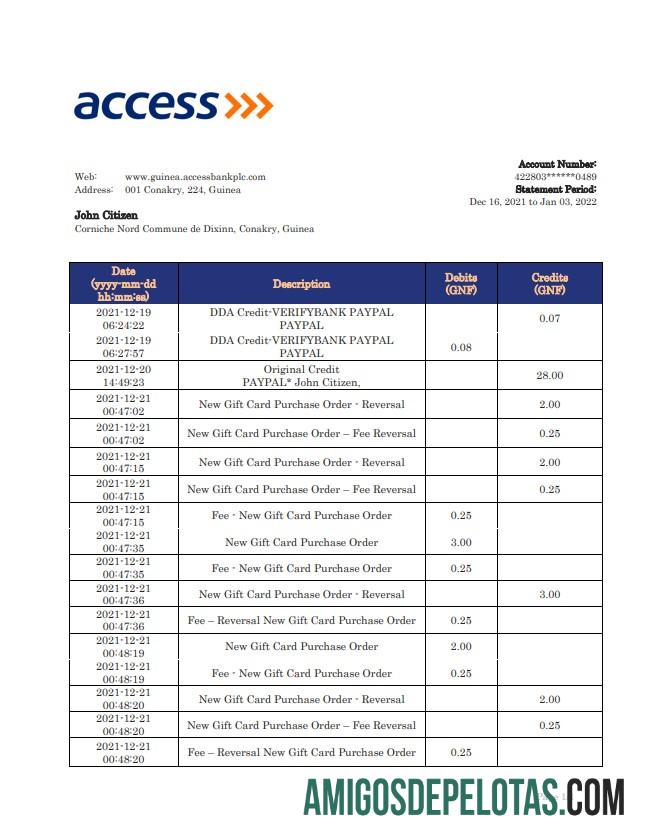 Guinea Access bank laporan makering