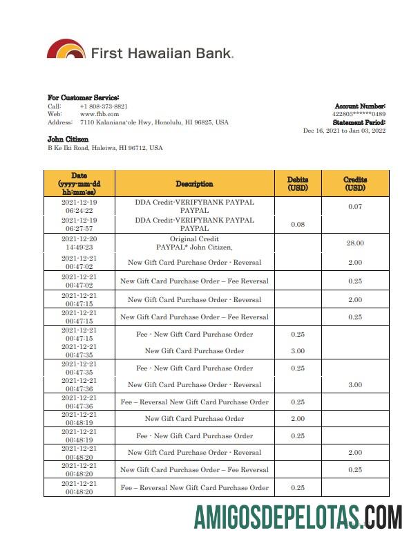 Profesional Hawaii First Hawaiian bank laporan bank laporan templat in Word and PDF format