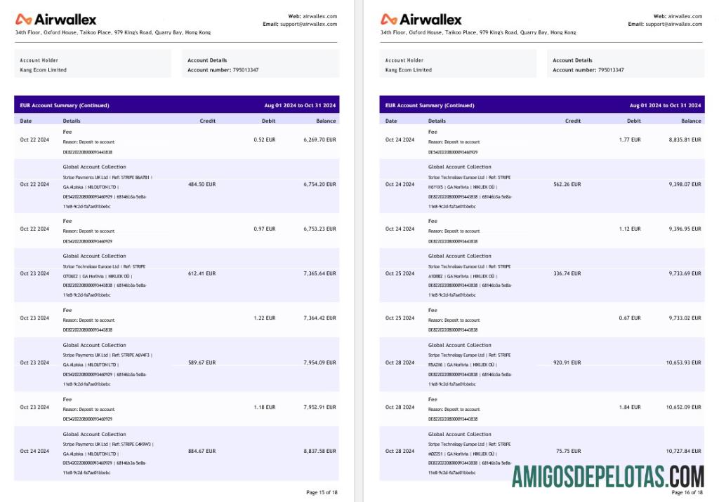 Hong Kong Airwallex Limited rekening laporan, 18 pages 8 pratinjau