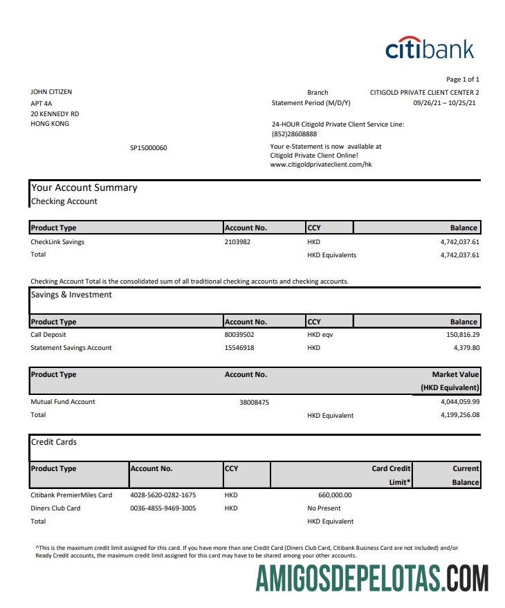 Hong Kong Citibank Kredit kartu makering