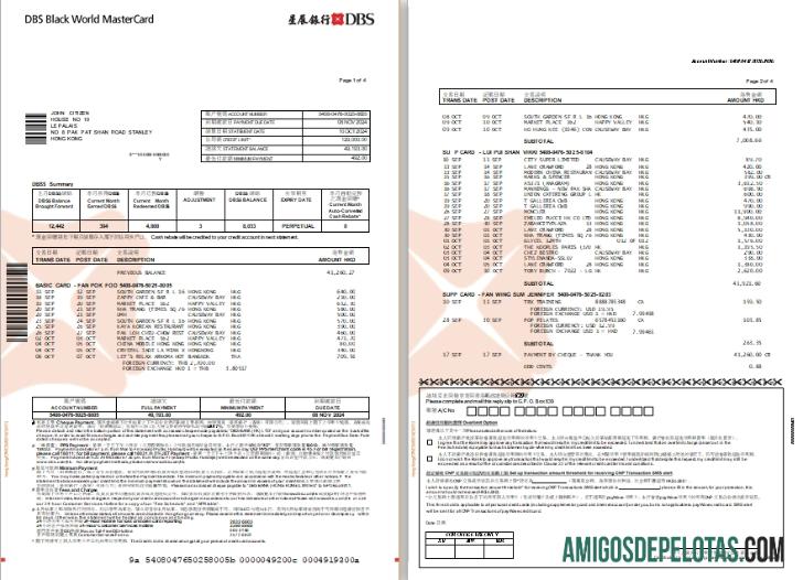 Hong Kong DBS Black World MasterCard eStatement Word 1 2 pratinjau