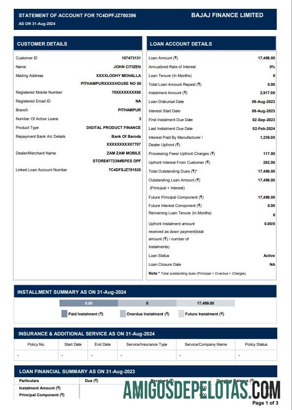 Dapat Diedit India BAJAJ Keuangan LIMITED bank laporan templat, Word and PDF format