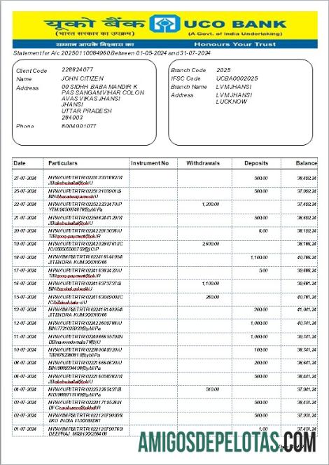 Dapat Diedit India UCO bank laporan templat, Word and PDF format, versi 2