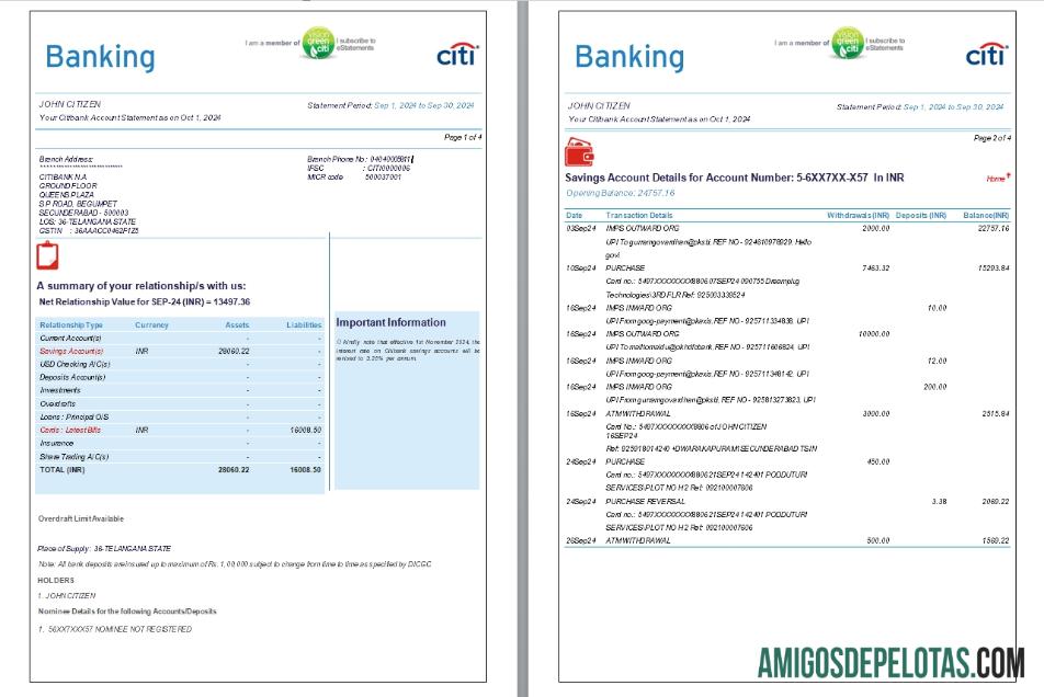 India Citibank bank laporan, 6 pages, 1 2 scr pratinjau